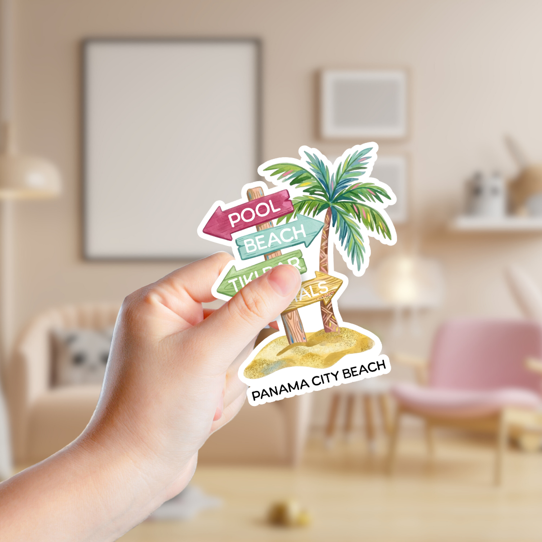 cute beach sign sticker
