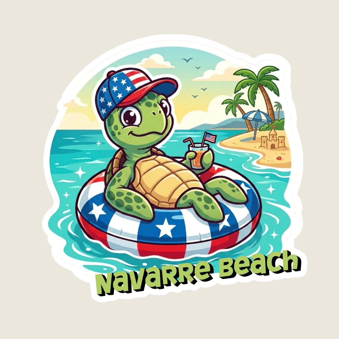 Patriotic Sea Turtle Custom Sticker