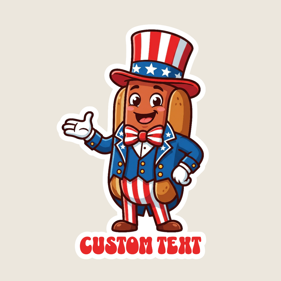 Uncle Sam Hot Dog Custom Sticker