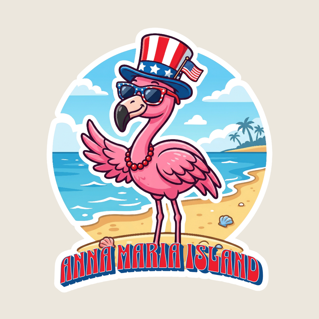 Uncle Sam Flamingo Custom Sticker