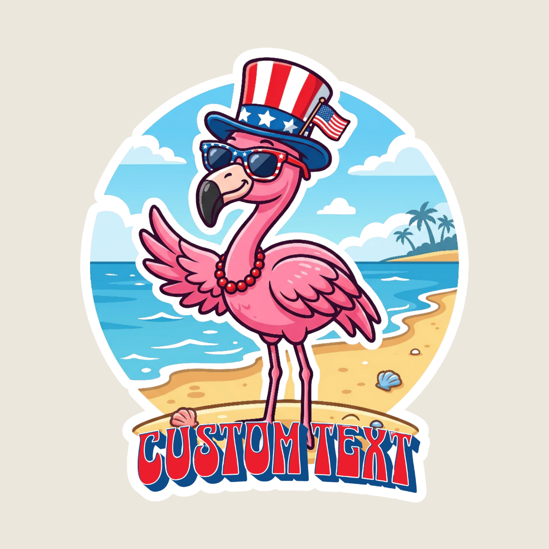 Uncle Sam Flamingo Custom Sticker