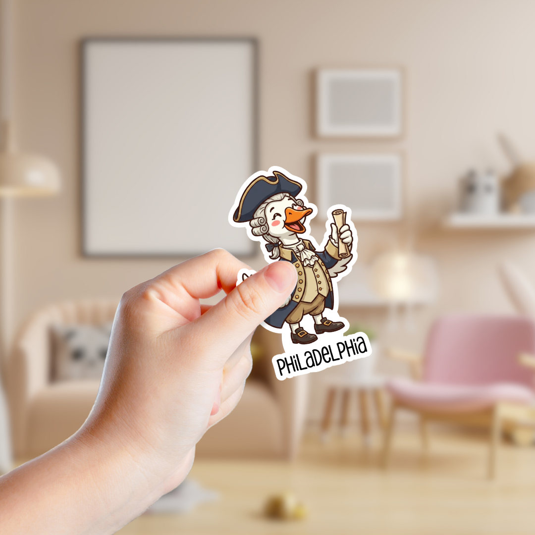 Silly Goose in Founding Father Costume Sticker