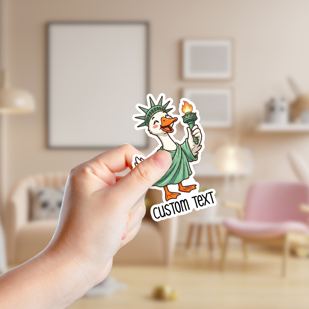 Silly Goose in Statue of Liberty Costume Sticker