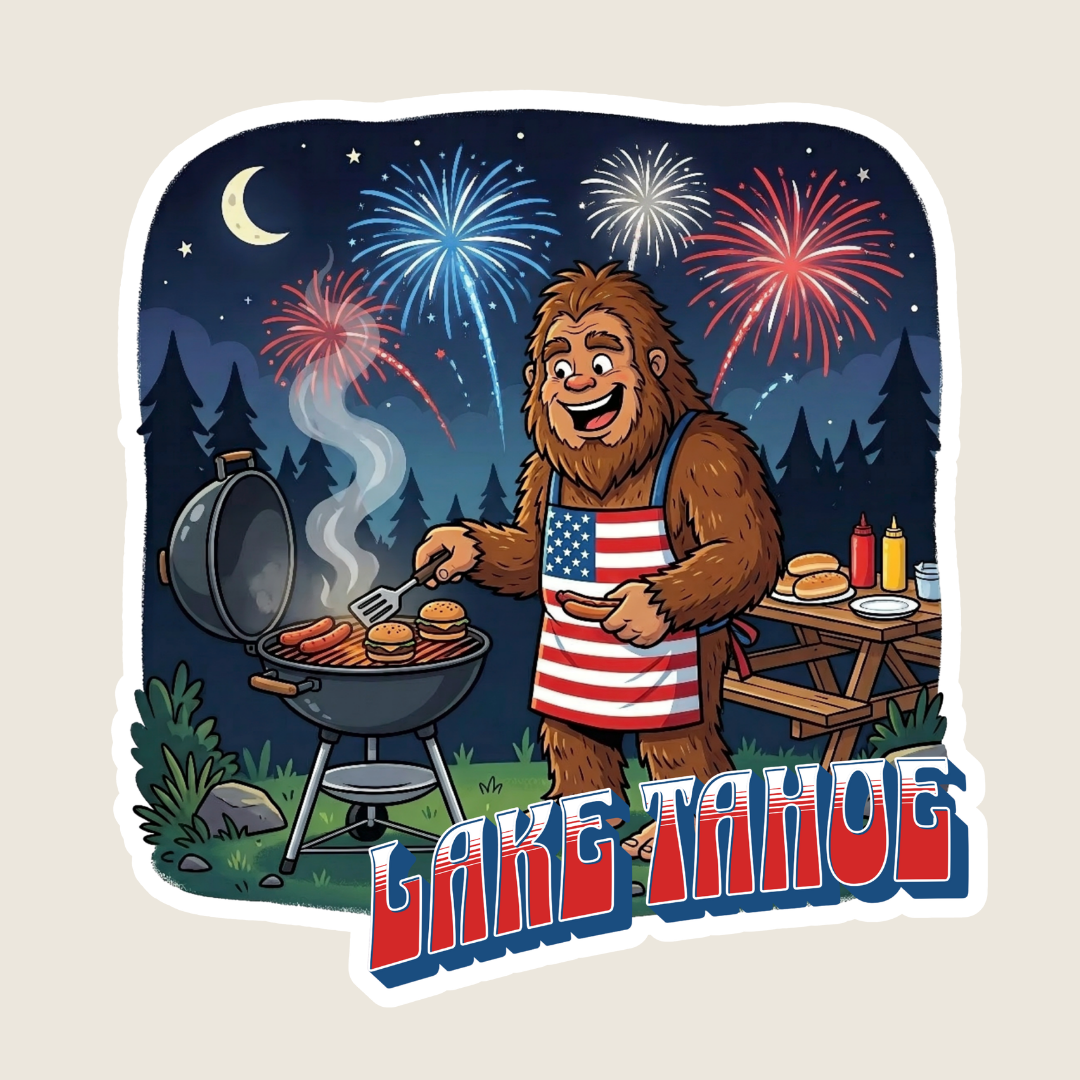 Big Foot Grilling on July 4th Custom Sticker