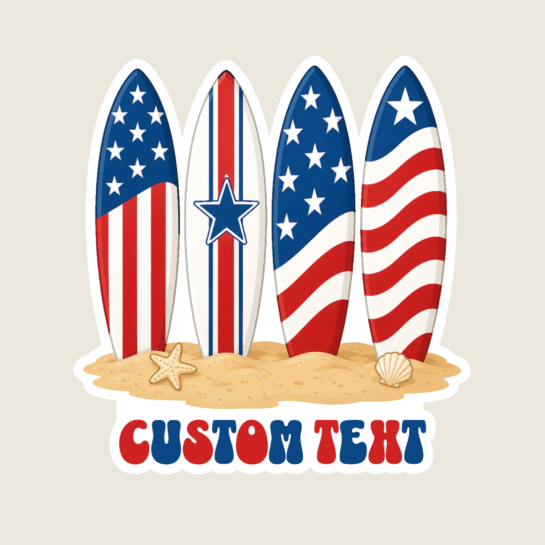 Patriotic Surfboards Custom Sticker
