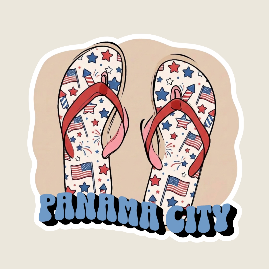 Patriotic Flip Flops Custom Sticker