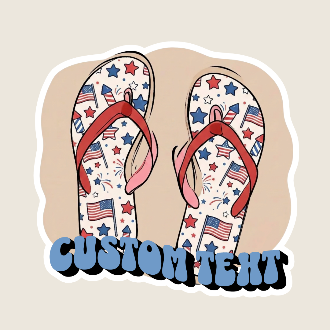 Patriotic Flip Flops Custom Sticker