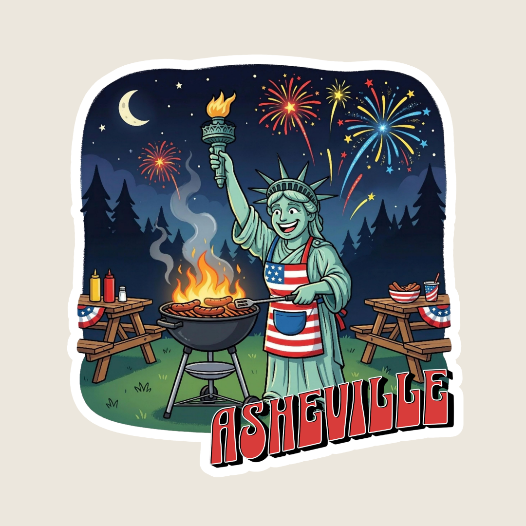 Statue of Liberty Grilling on July 4th Custom Sticker