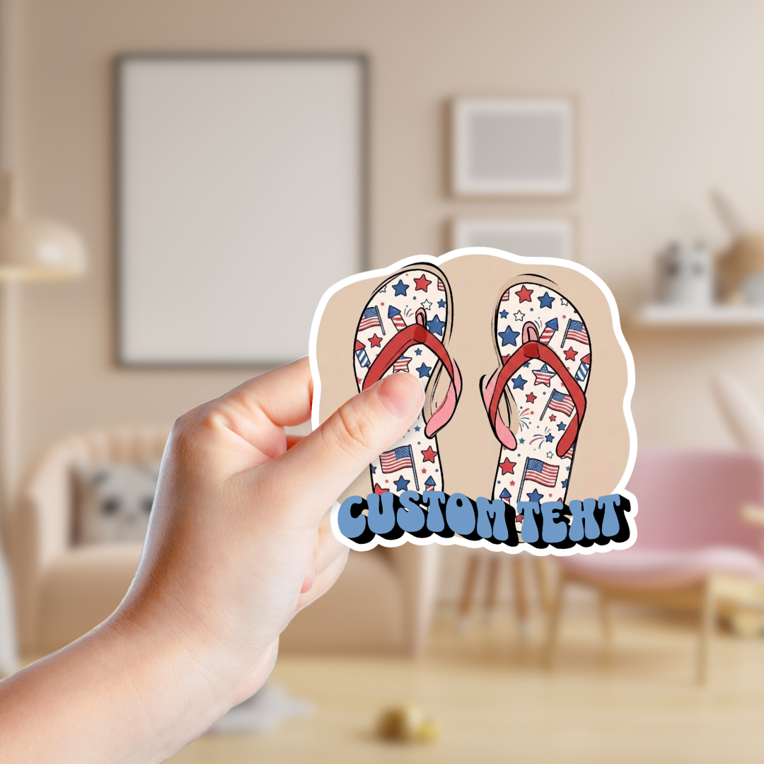 Patriotic Flip Flops Custom Sticker
