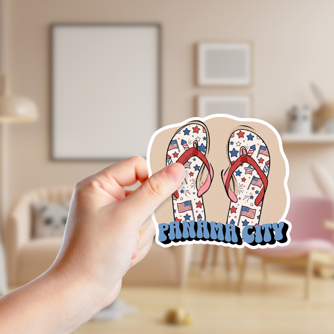 Patriotic Flip Flops Custom Sticker