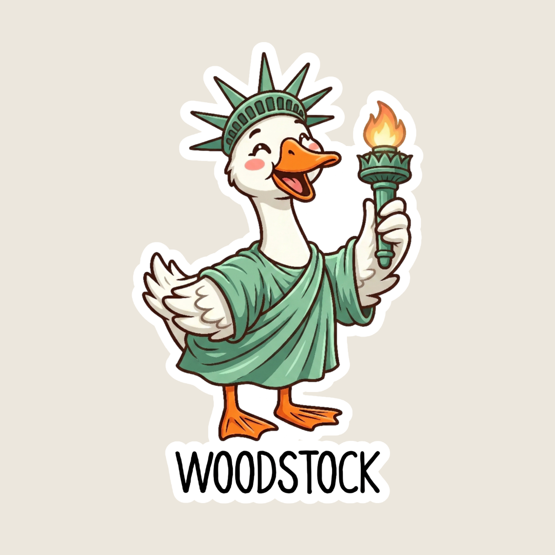 Silly Goose in Statue of Liberty Costume Sticker