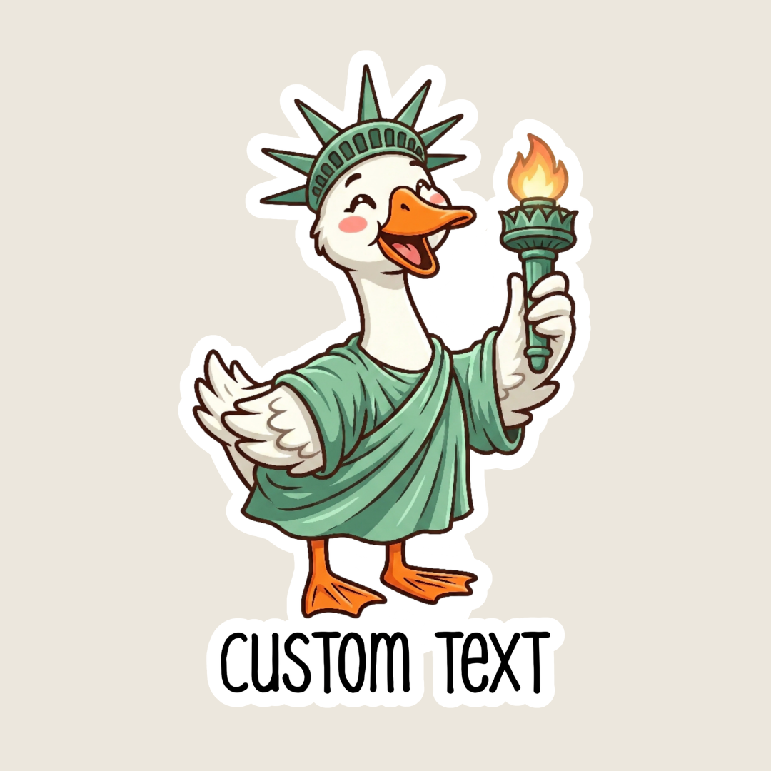 Silly Goose in Statue of Liberty Costume Sticker