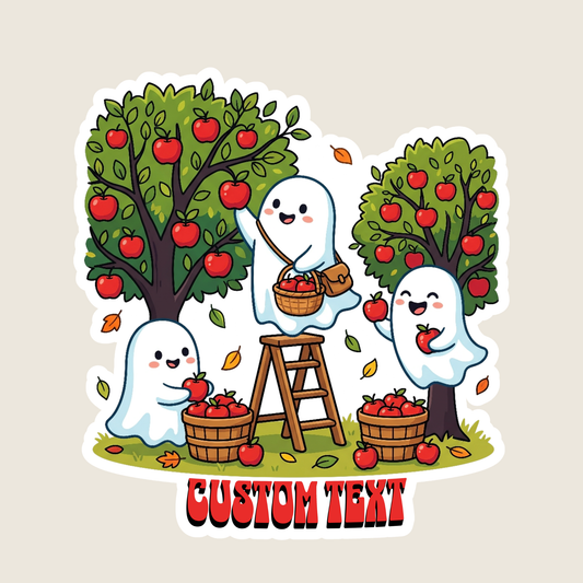 Ghosts Apple Picking Custom Sticker