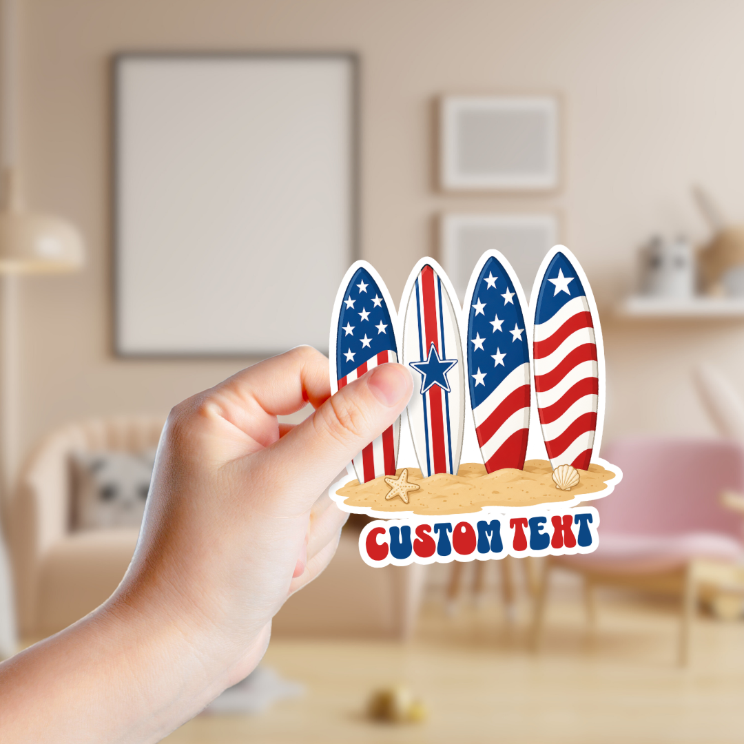 Patriotic Surfboards Custom Sticker