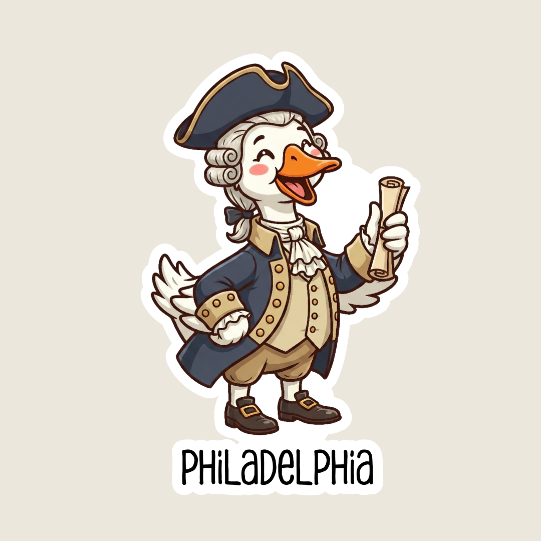 Silly Goose in Founding Father Costume Sticker