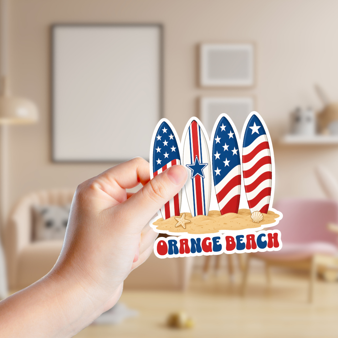 Patriotic Surfboards Custom Sticker