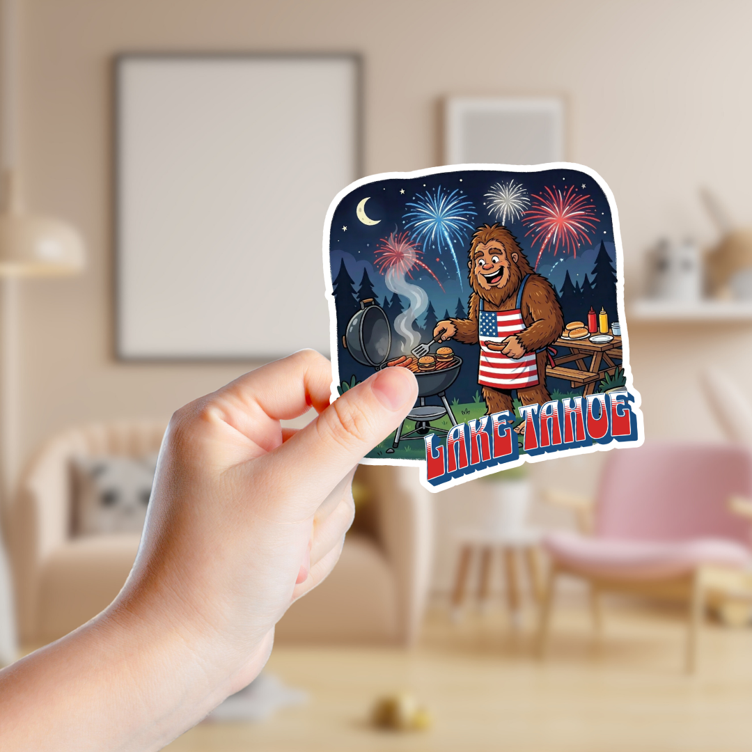 Big Foot Grilling on July 4th Custom Sticker
