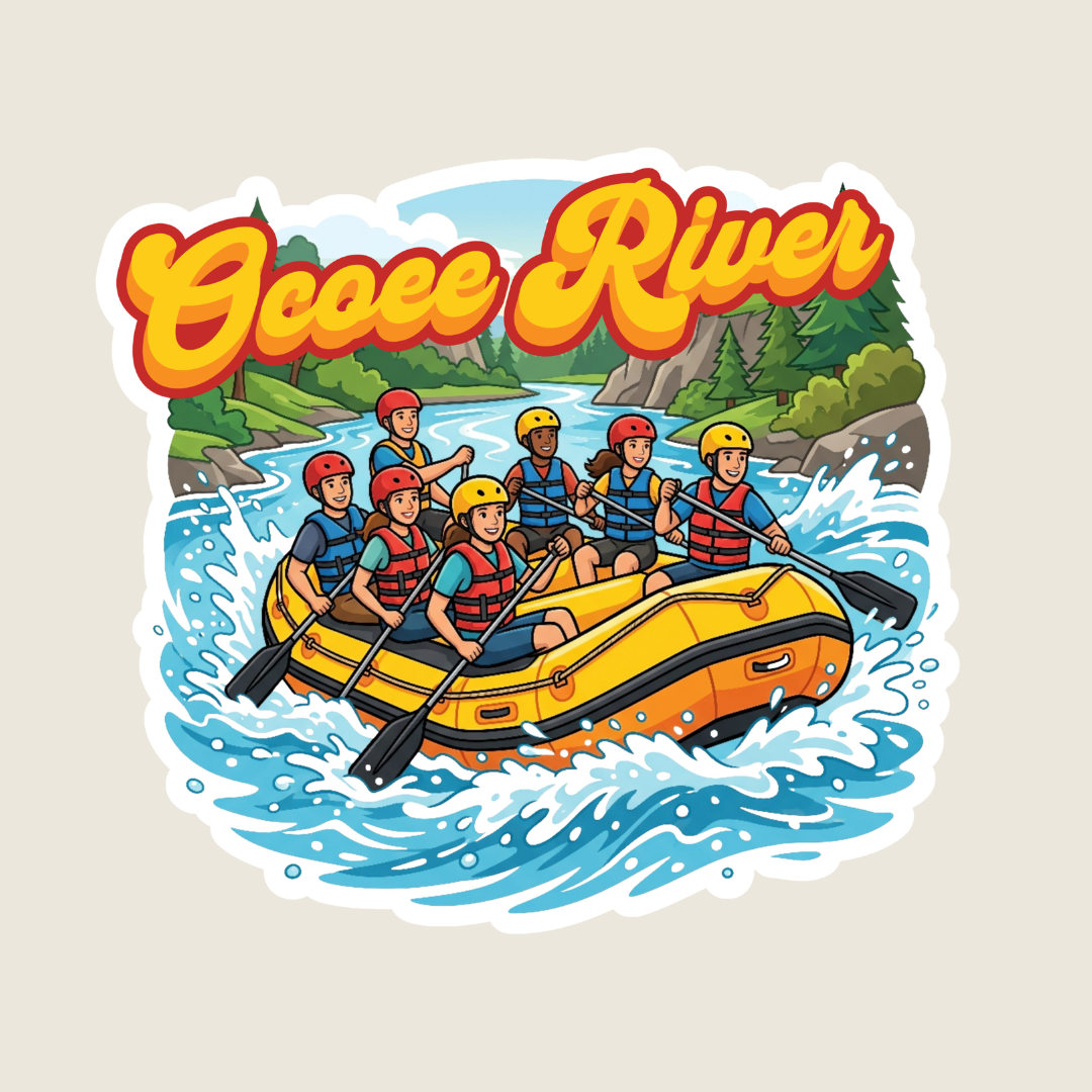 Whitewater Rafting Adventure Custom Sticker