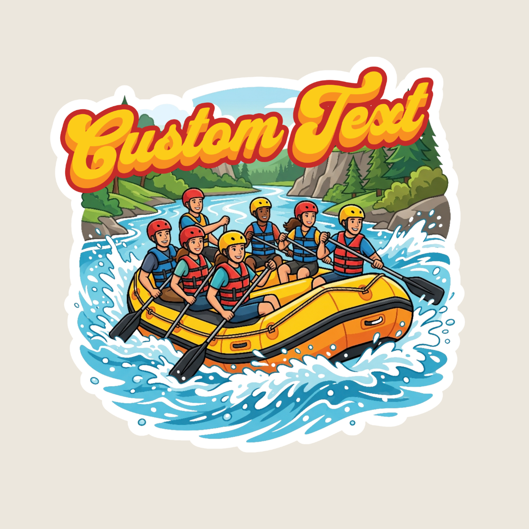 Whitewater Rafting Adventure Custom Sticker