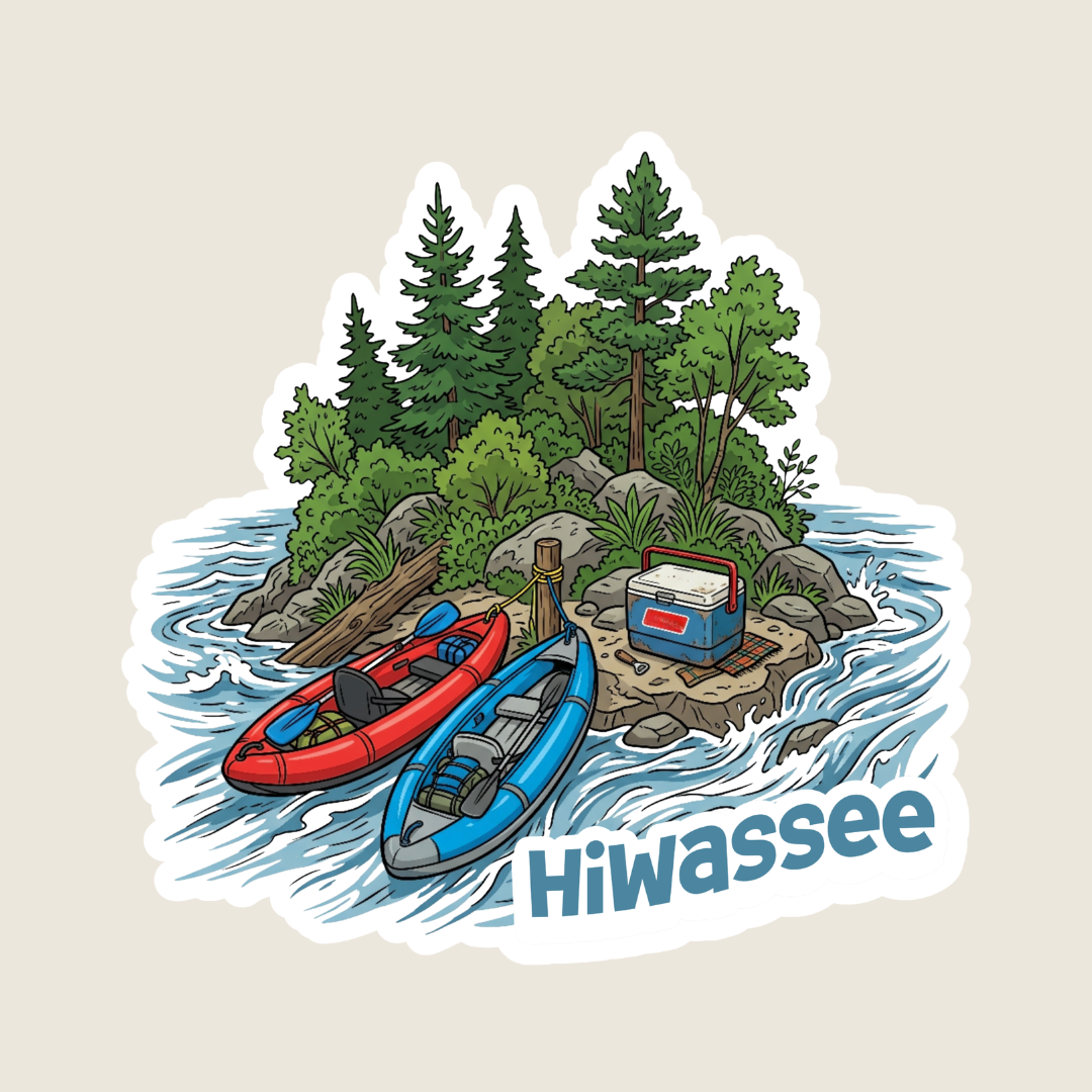 Whitewater Kayaks on the River Custom Sticker