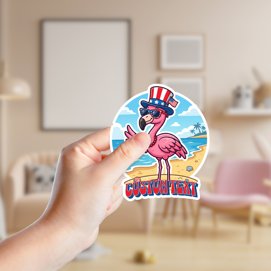 Uncle Sam Flamingo Custom Sticker