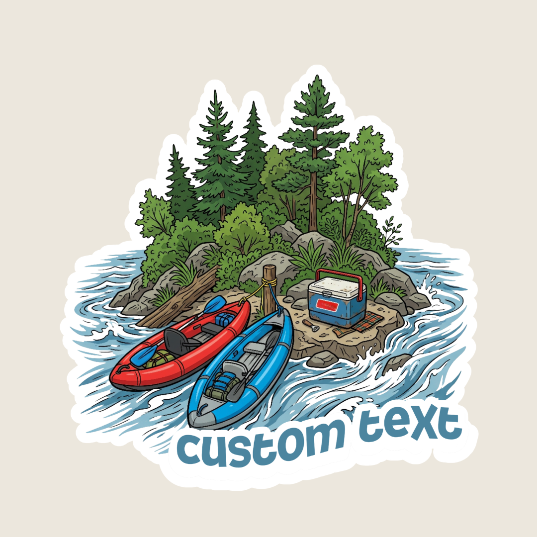 Whitewater Kayaks on the River Custom Sticker
