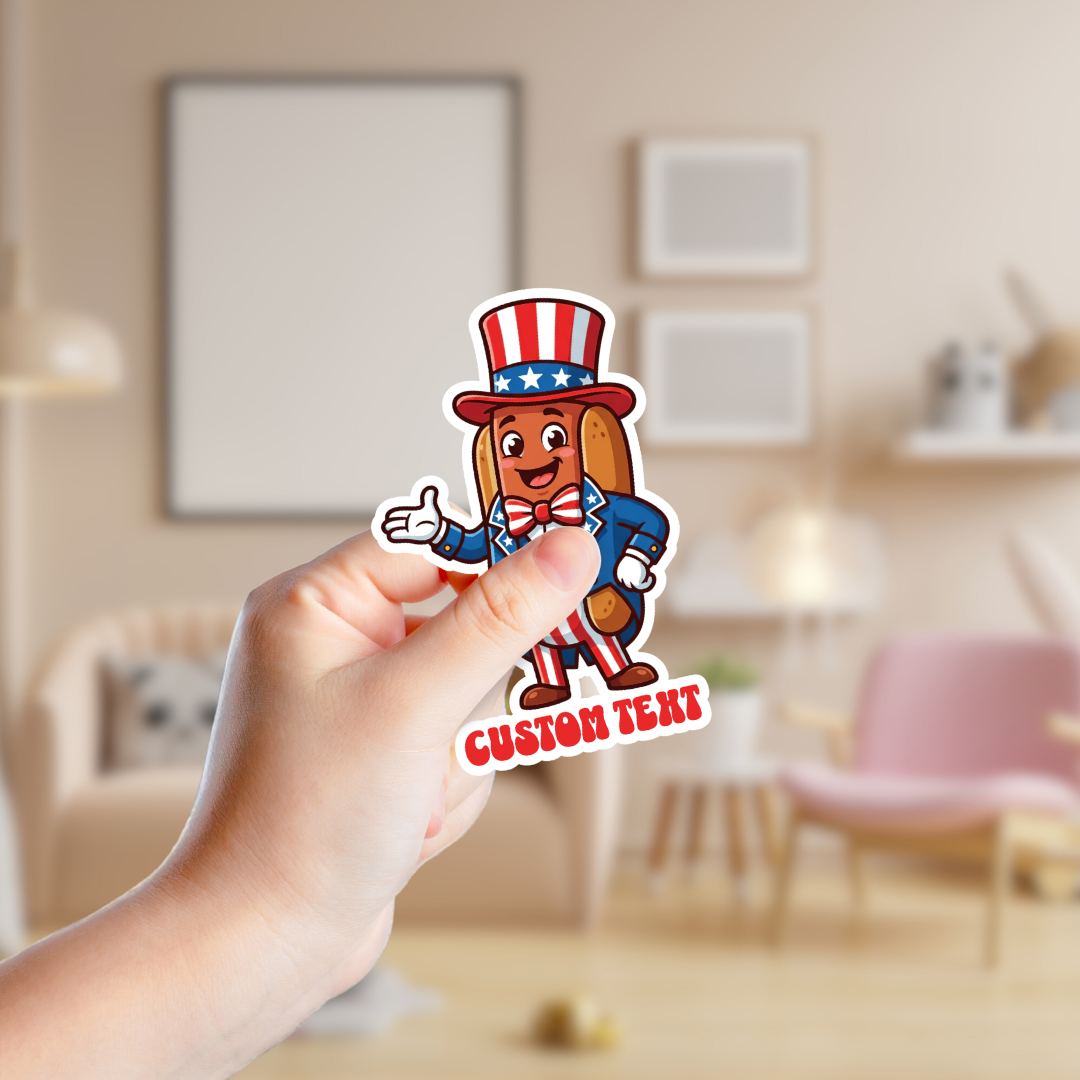 Uncle Sam Hot Dog Custom Sticker