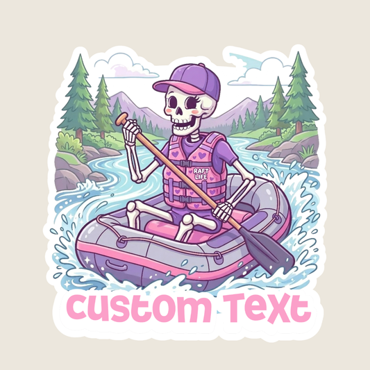 Skeleton Rafting Custom Sticker