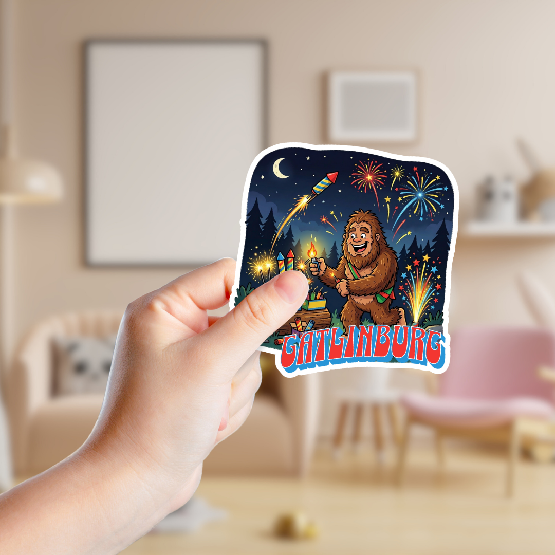 Big Foot finds Fireworks Custom Sticker