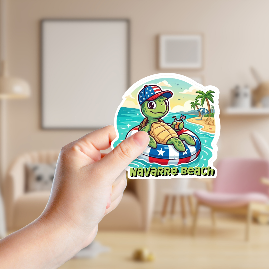 Patriotic Sea Turtle Custom Sticker