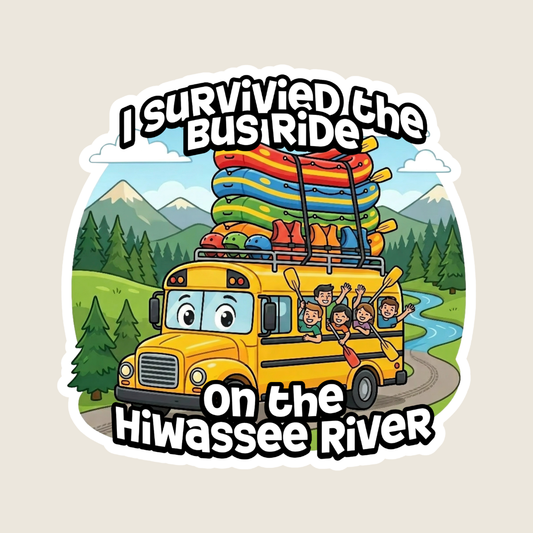 Whitewater Rafting Bus Ride Custom Sticker