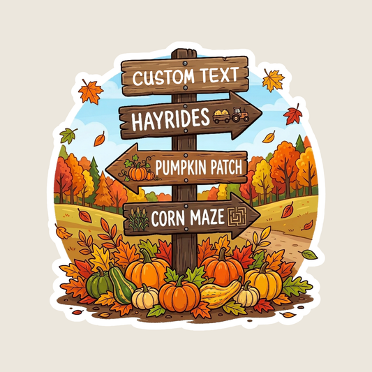 Fall Rustic Farm Sign Custom Sticker