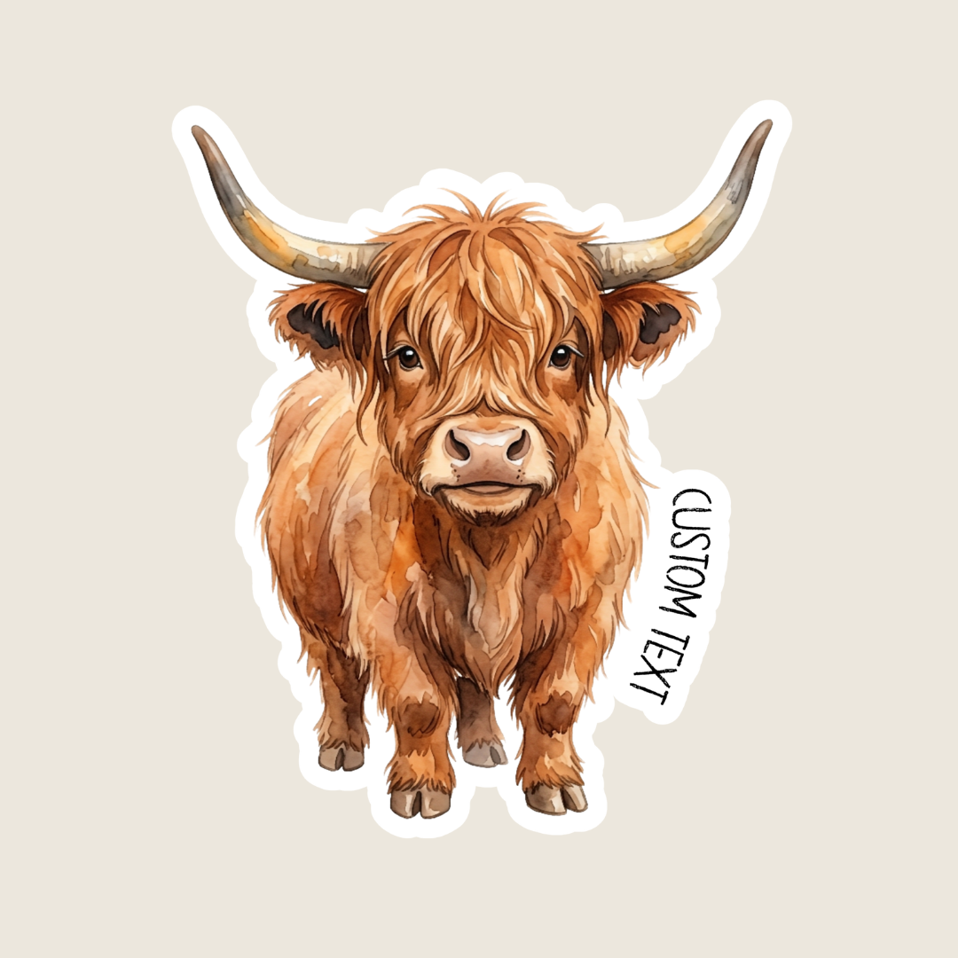 Highland Cow Custom Sticker