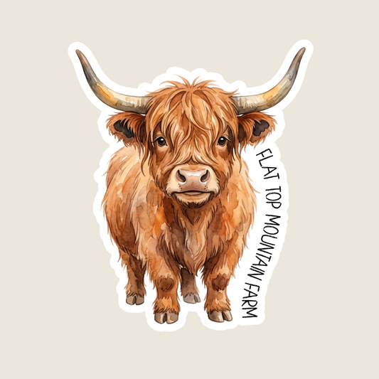 Highland Cow Custom Sticker