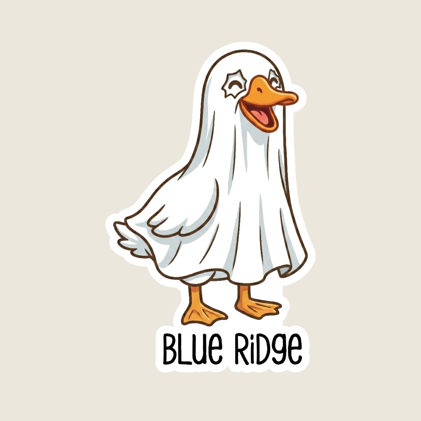Silly Goose in a Ghost Costume Custom Sticker