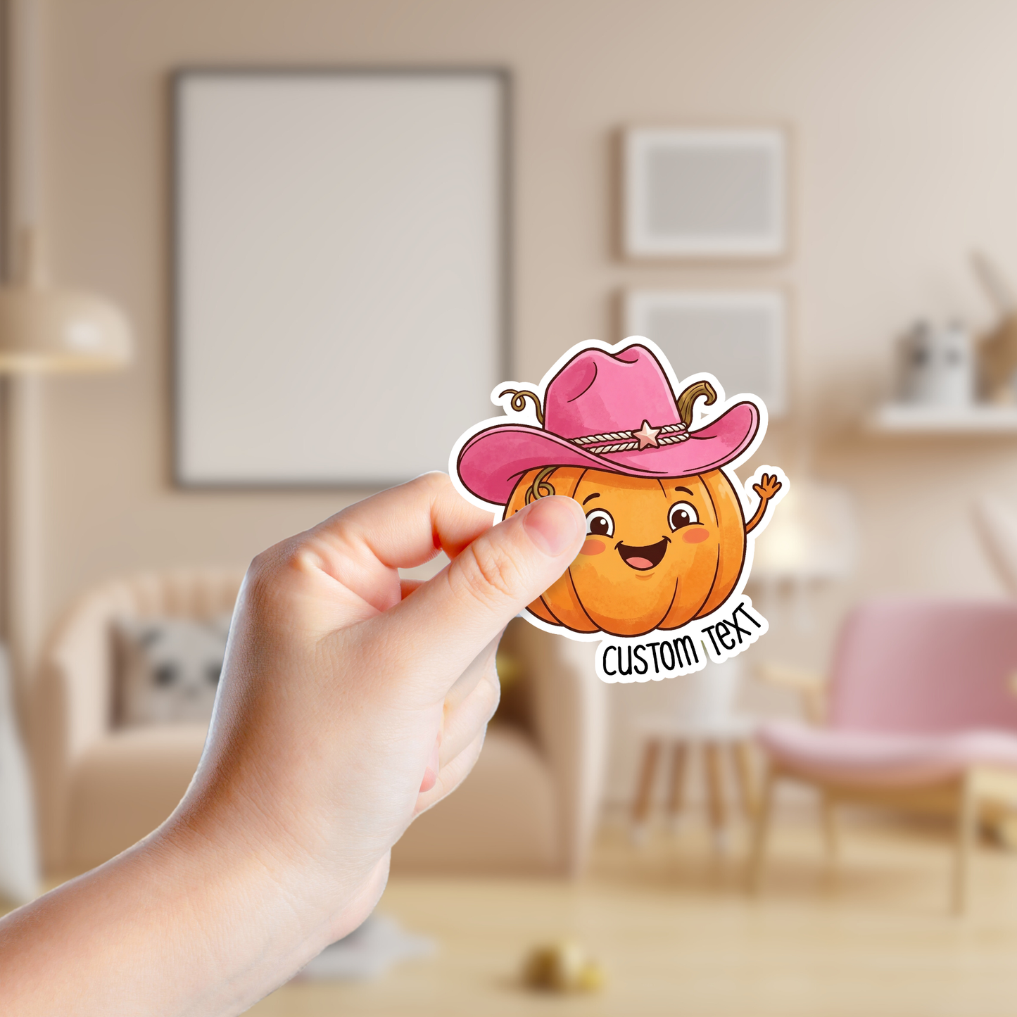Western Halloween Pumpkin Custom Sticker