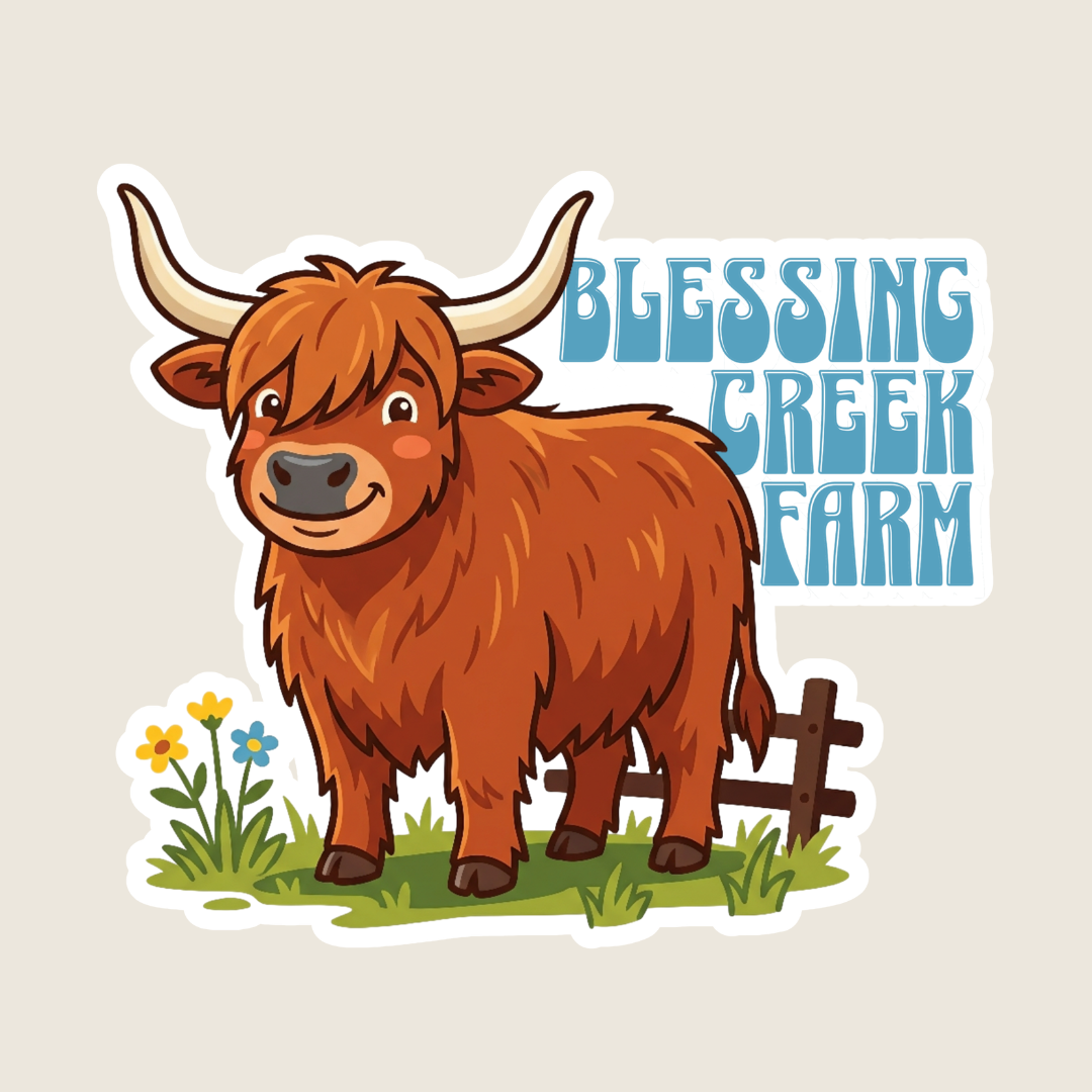 Cute Highland Cow Custom Sticker