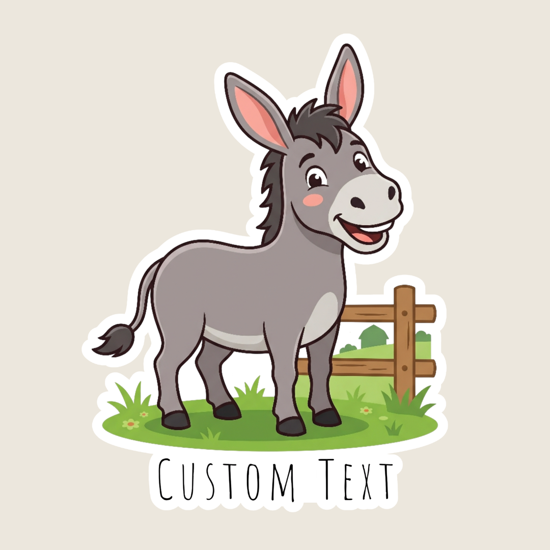 Cute Donkey Custom Sticker