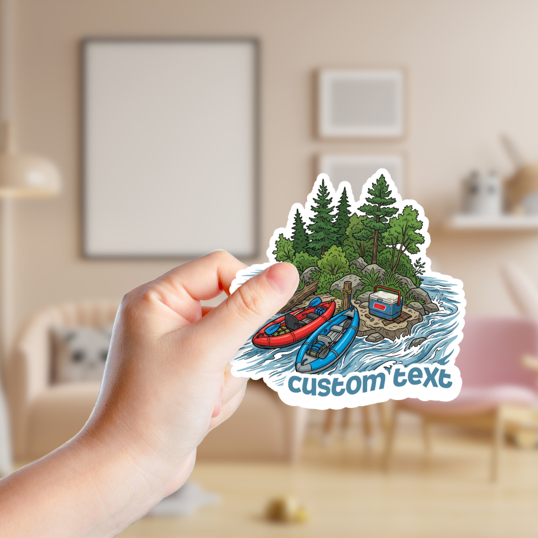 Whitewater Kayaks on the River Custom Sticker