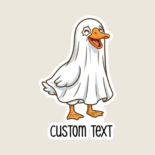 Silly Goose in a Ghost Costume Custom Sticker
