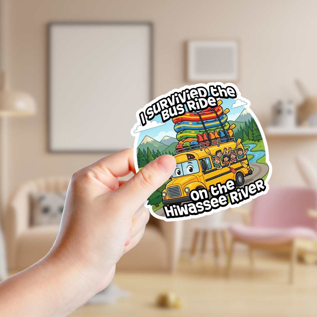 Whitewater Rafting Bus Ride Custom Sticker