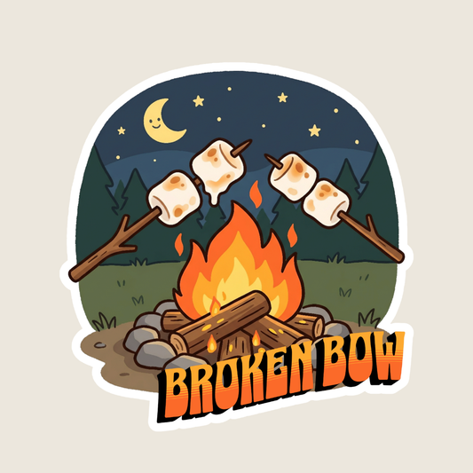 Roasting Marshmallows Custom Camping Sticker