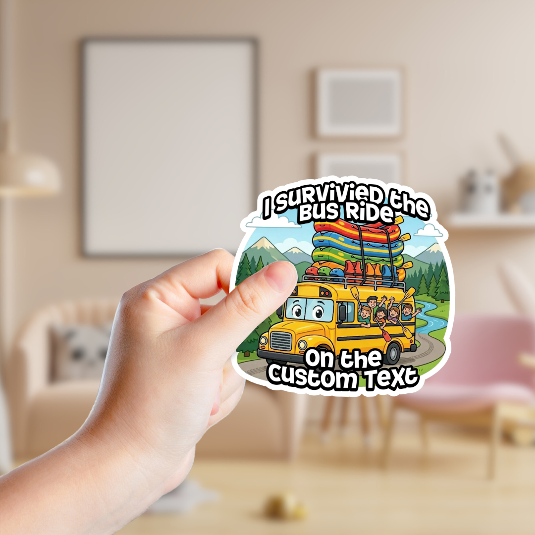 Whitewater Rafting Bus Ride Custom Sticker