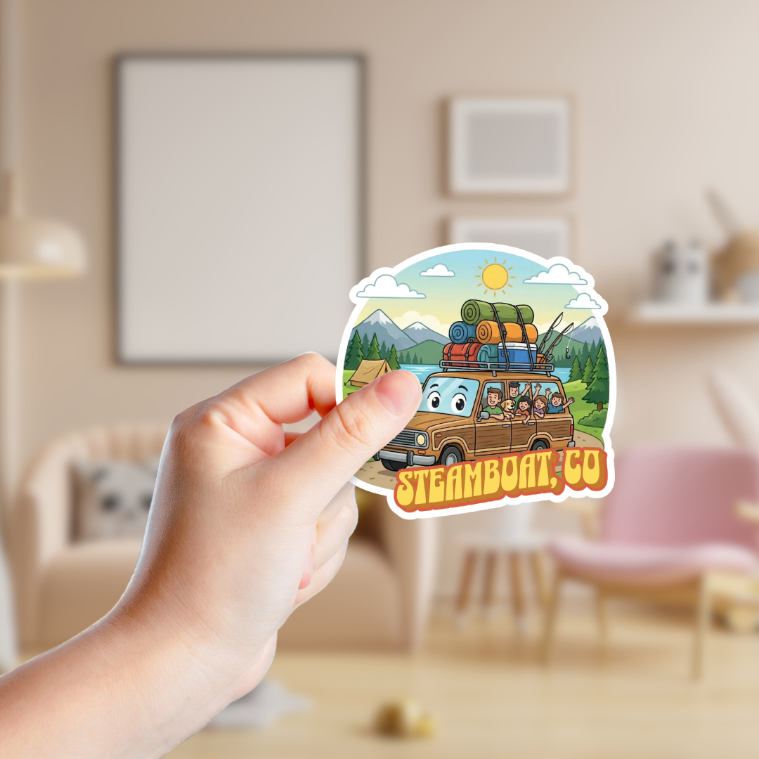 Station Wagon Ready to Camp Custom Sticker