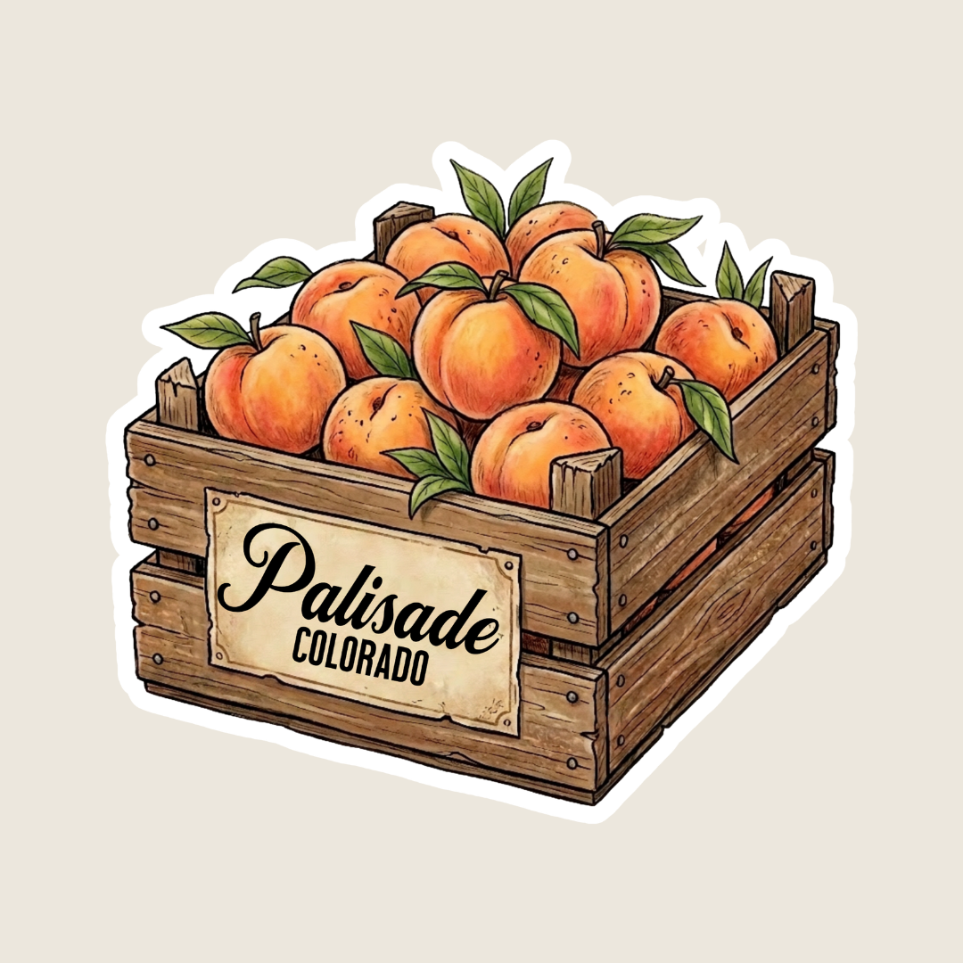 Rustic Peach Carton Custom Sticker