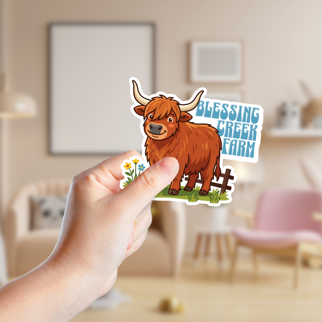 Cute Highland Cow Custom Sticker
