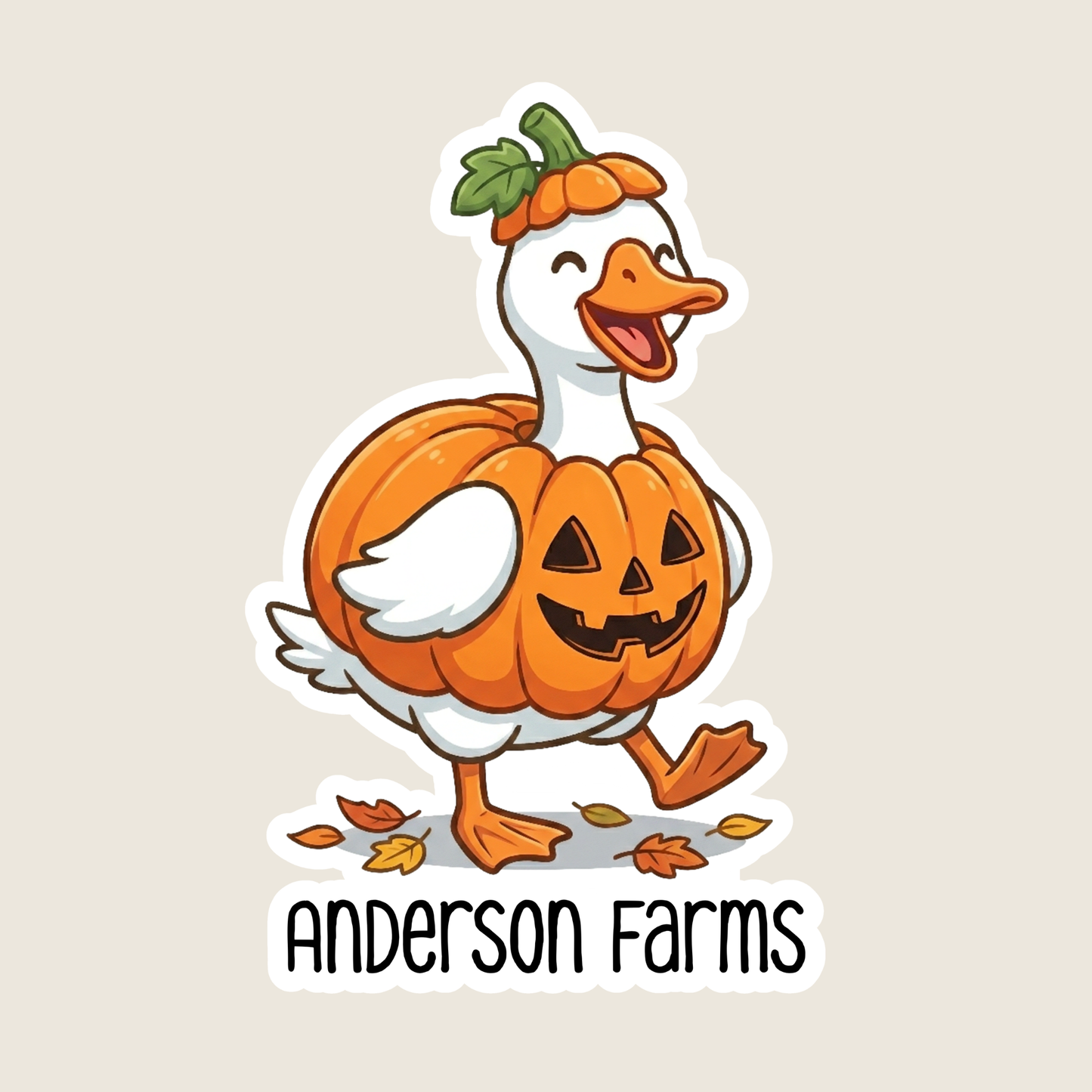 Silly Goose in a Pumpkin Costume Custom Sticker