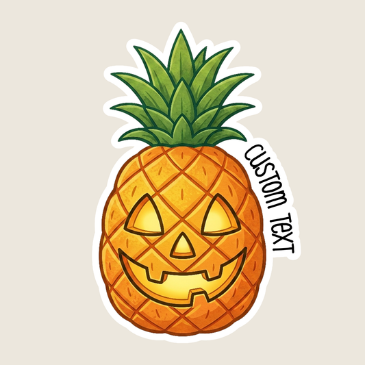 Pineapple Jack-O-Lantern Custom Halloween Sticker