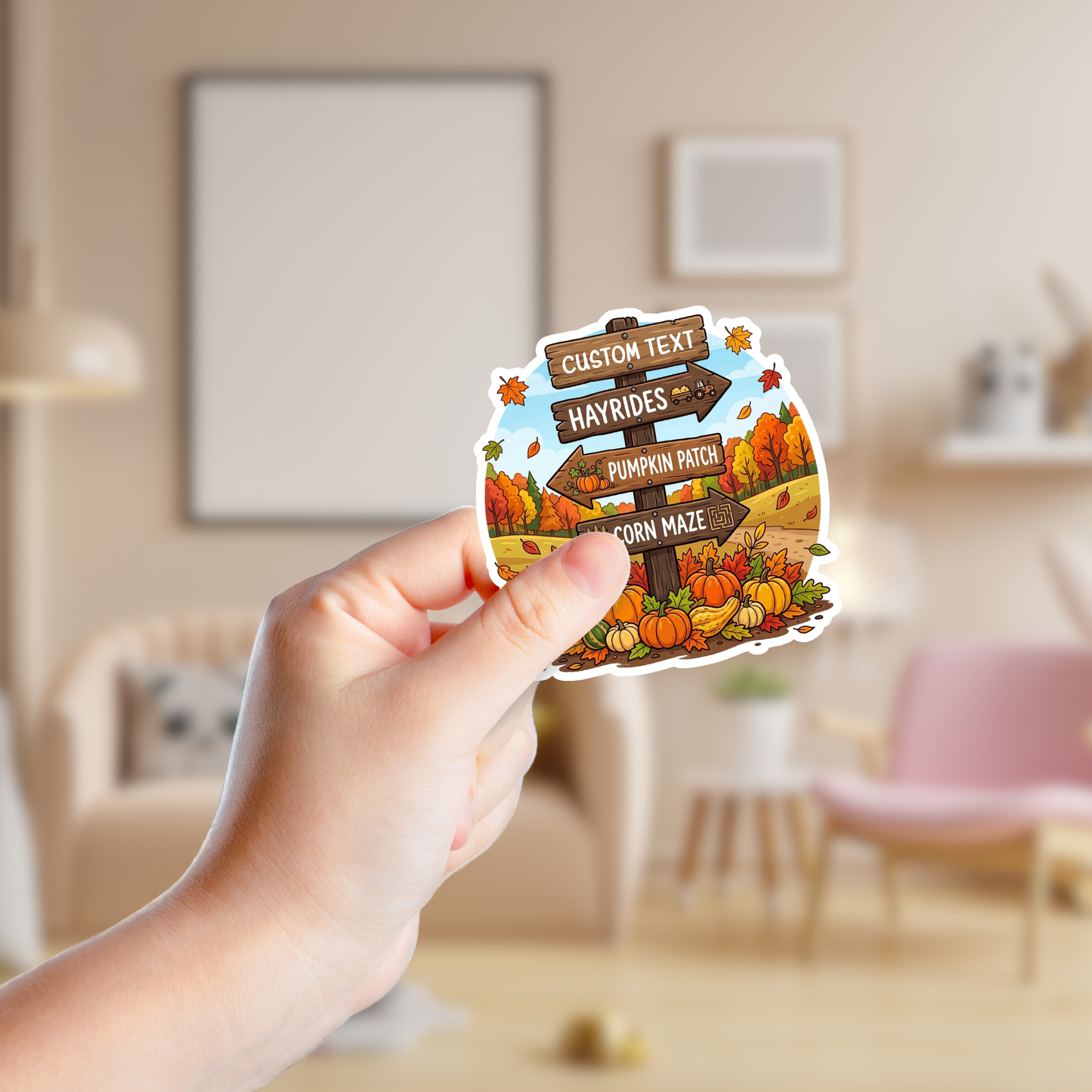 Fall Rustic Farm Sign Custom Sticker