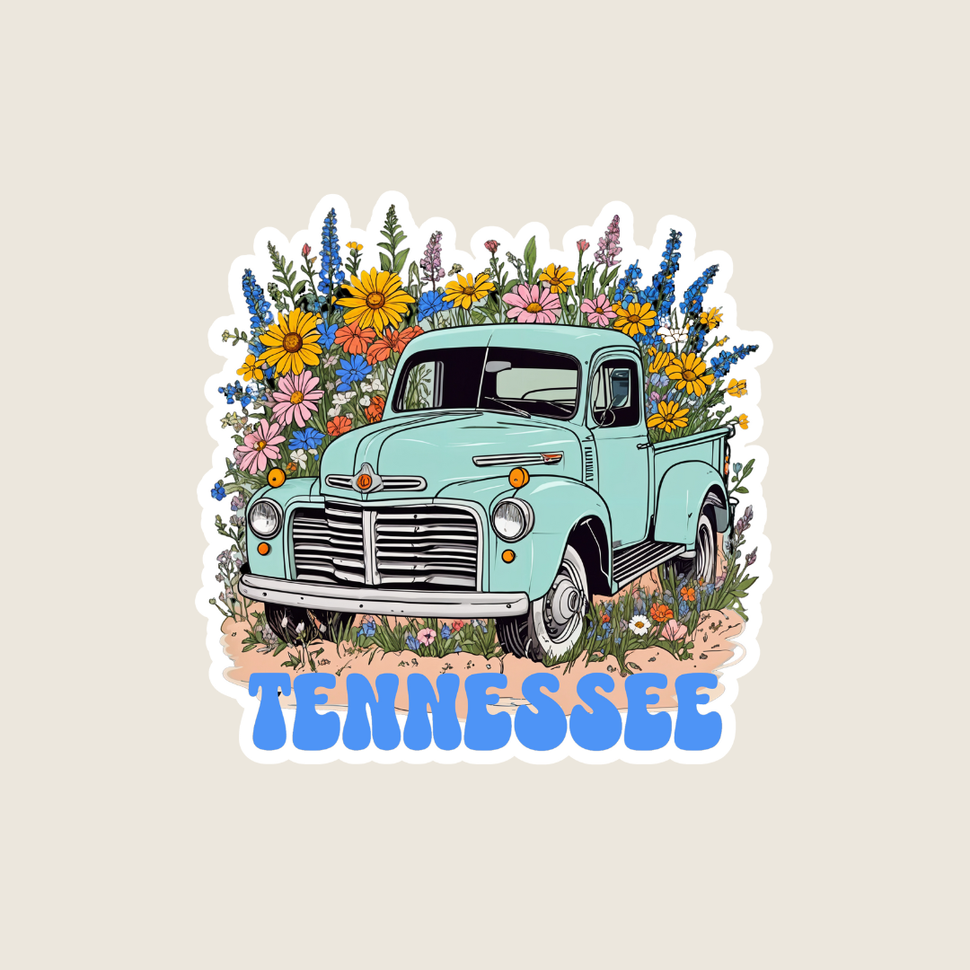 Vintage Truck with Flowers (M1000)